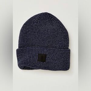 NWT Let's Race Fleece-Lined Recycled Yarn Beanie at Free People in Navy Baby